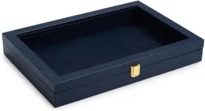 Organizer Tray saturate administration Hollywood Acrylic Lid Premium Leather Jewelry Box Transparent Lid Drawer Insert Jewelry Display Case Earring Jewellery Box Necklace Jewellery Box(Blue B) (Blue ) Necklace Organiser Blue Jewelry 