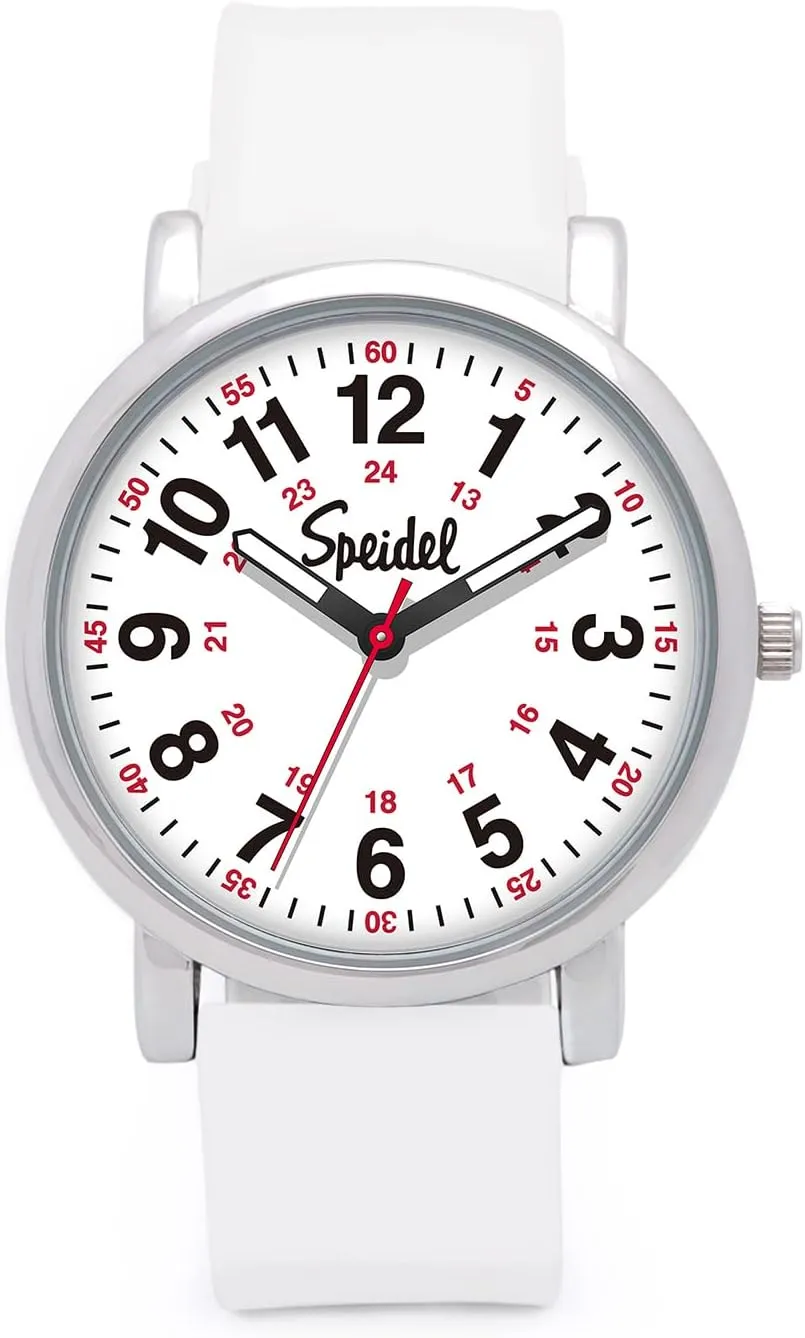 Original Scrub Watch? for Nurse, Medical Professionals and Students �C Various Medical Scrub porcelain respectively Colors, Easy Read Dial, Military Time with Second Hand, Silicone Band, Water Resistant Speidel 