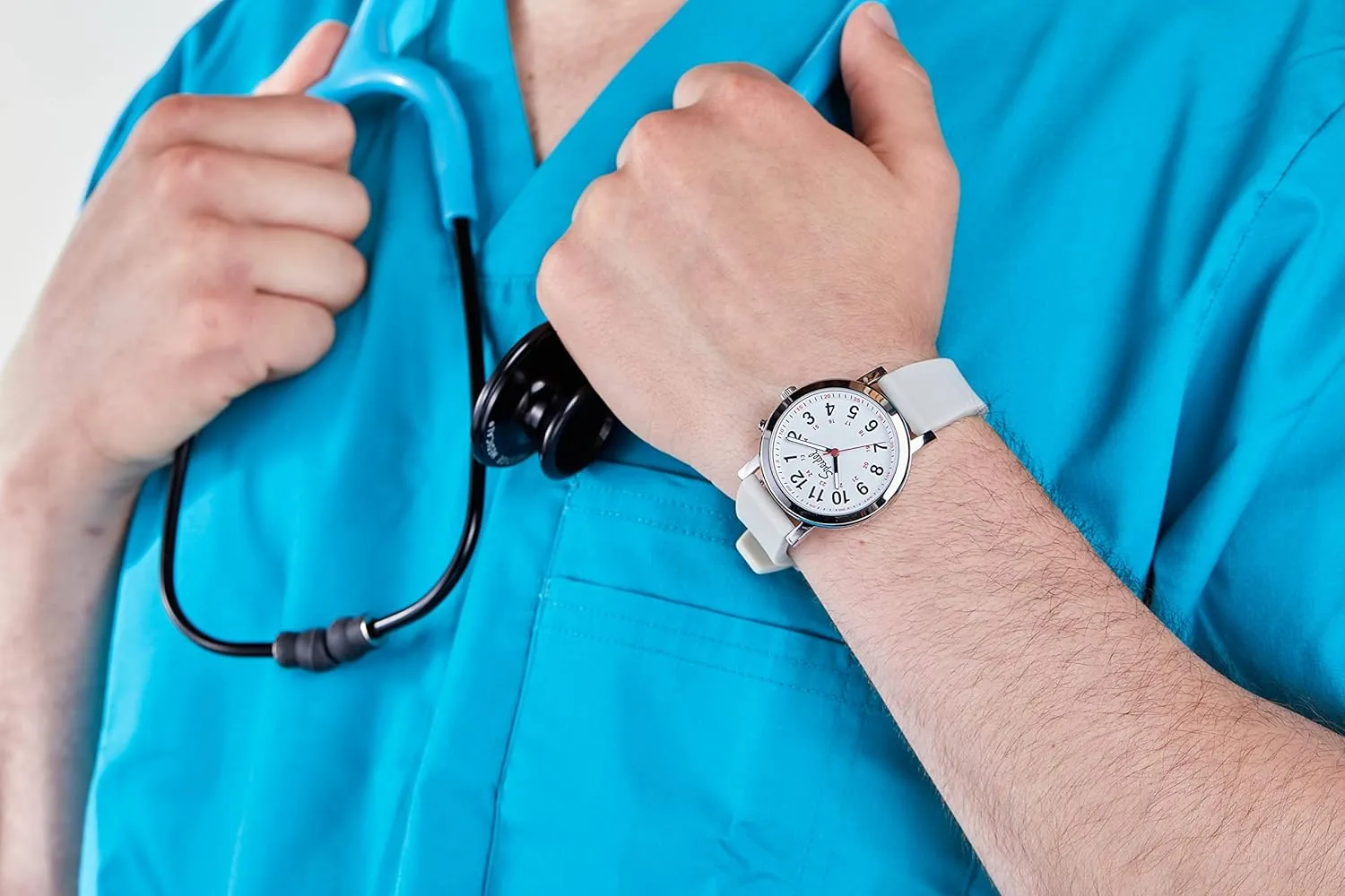 Original Scrub Watch? for Nurse, Medical Professionals and Students �C Various Medical Scrub porcelain respectively Colors, Easy Read Dial, Military Time with Second Hand, Silicone Band, Water Resistant Speidel 