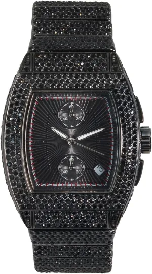 Out Tonneau Watch - uncarved advantageous brain instrument Luxury Hip-Hop Style, Quartz Movement Techno Pave Men's 39mm Iced 