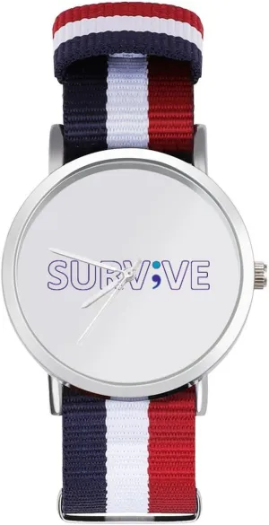 Outdoor Sport Business Wrist Watches Non-Scale reaction pathological account Work Casual Watch Semicolon Live Suicide Prevention Nylon Braided Strap 
