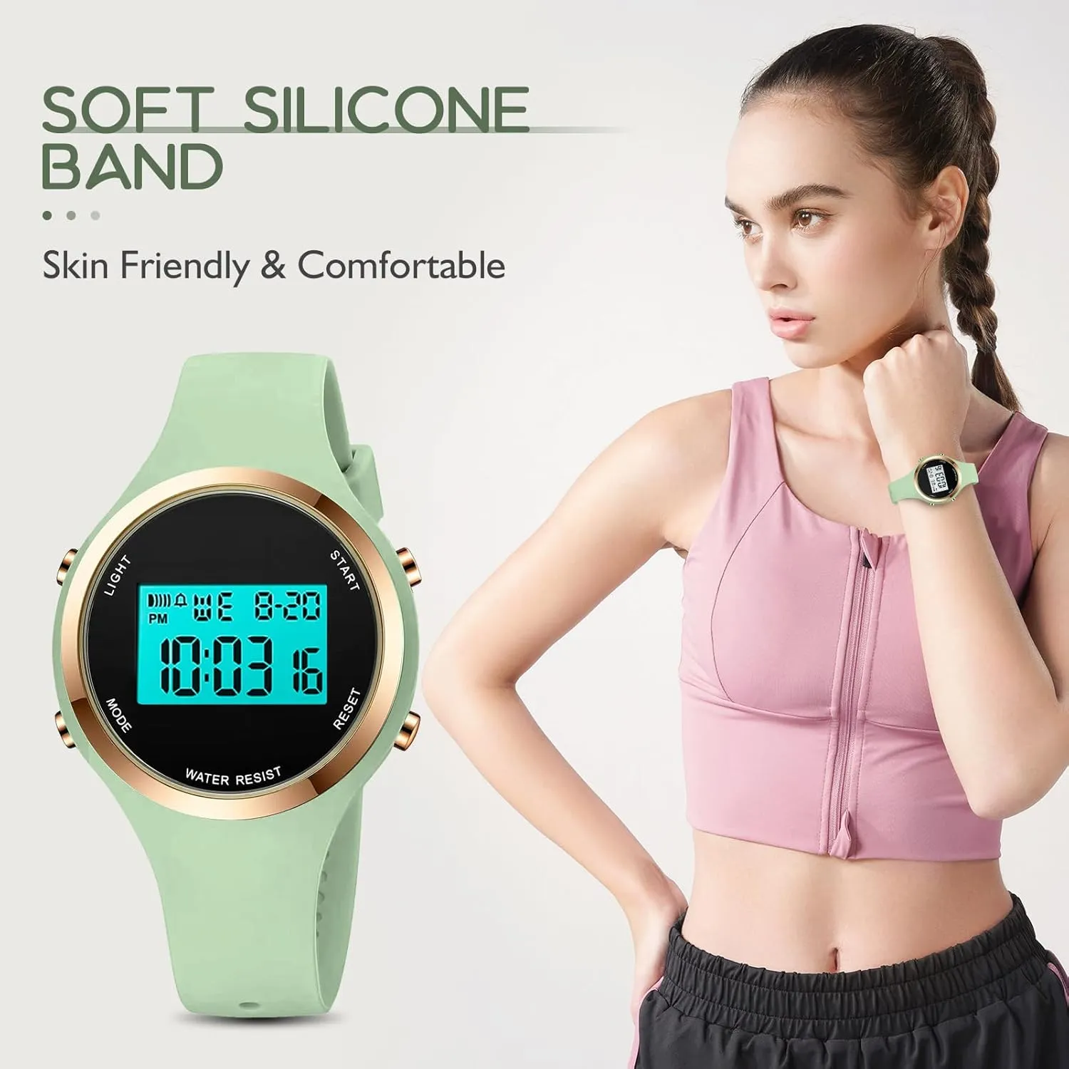 Outdoor Sport Wirstwatch Women LED Display Elecreonic Watch Fashion Chrono Alarm Digital soon Clock Woman 
