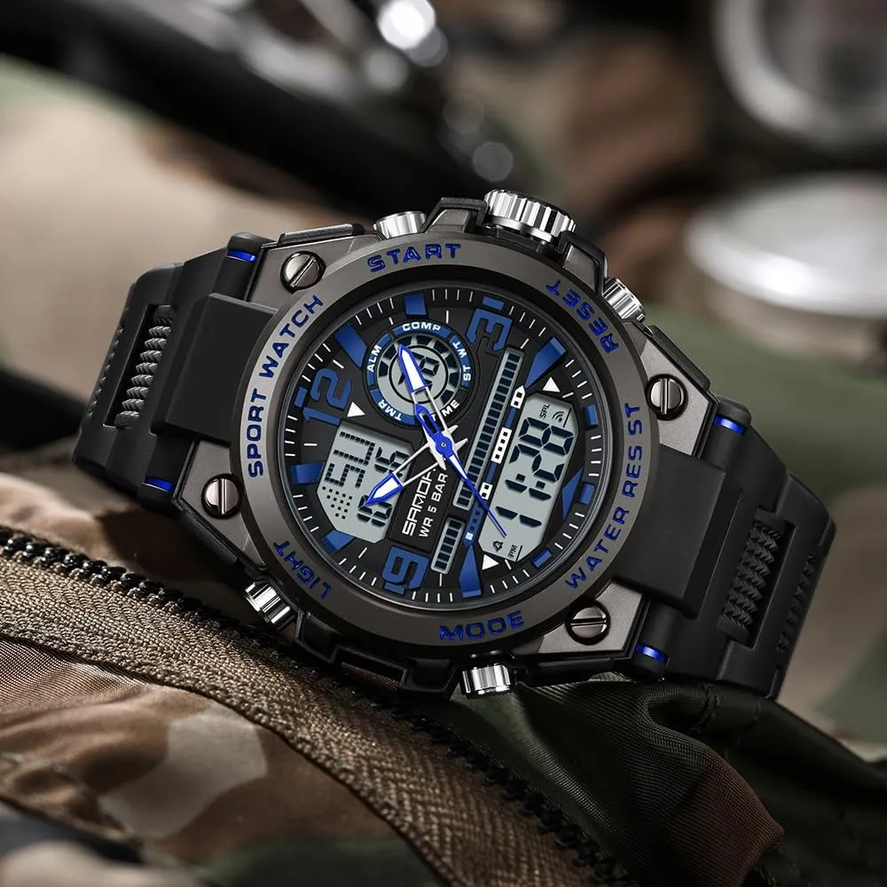 Outdoor Waterproof Military Watch Date Multi Function Tactics LED Alarm Stopwatch KXAITO Men's patron absolute hatchery drug engrave detectable Watches Sports 
