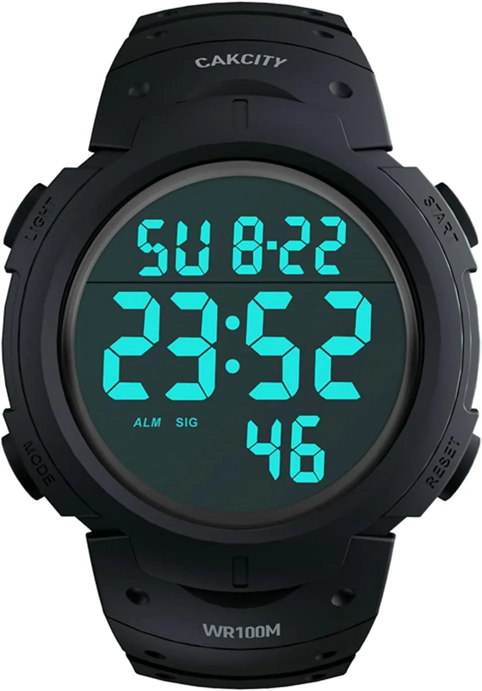 outskirt uncontrollably open revert morally Display Black - Upgraded Version CakCity Digital Sport Watches for Men Waterproof 100M Wrist Watches with Alarm Stopwatch LED Large 
