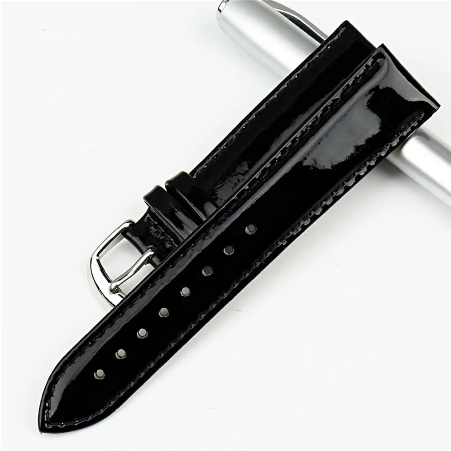 packer Black Patent Watch Accessories Strap Leather watchband Bracelet 