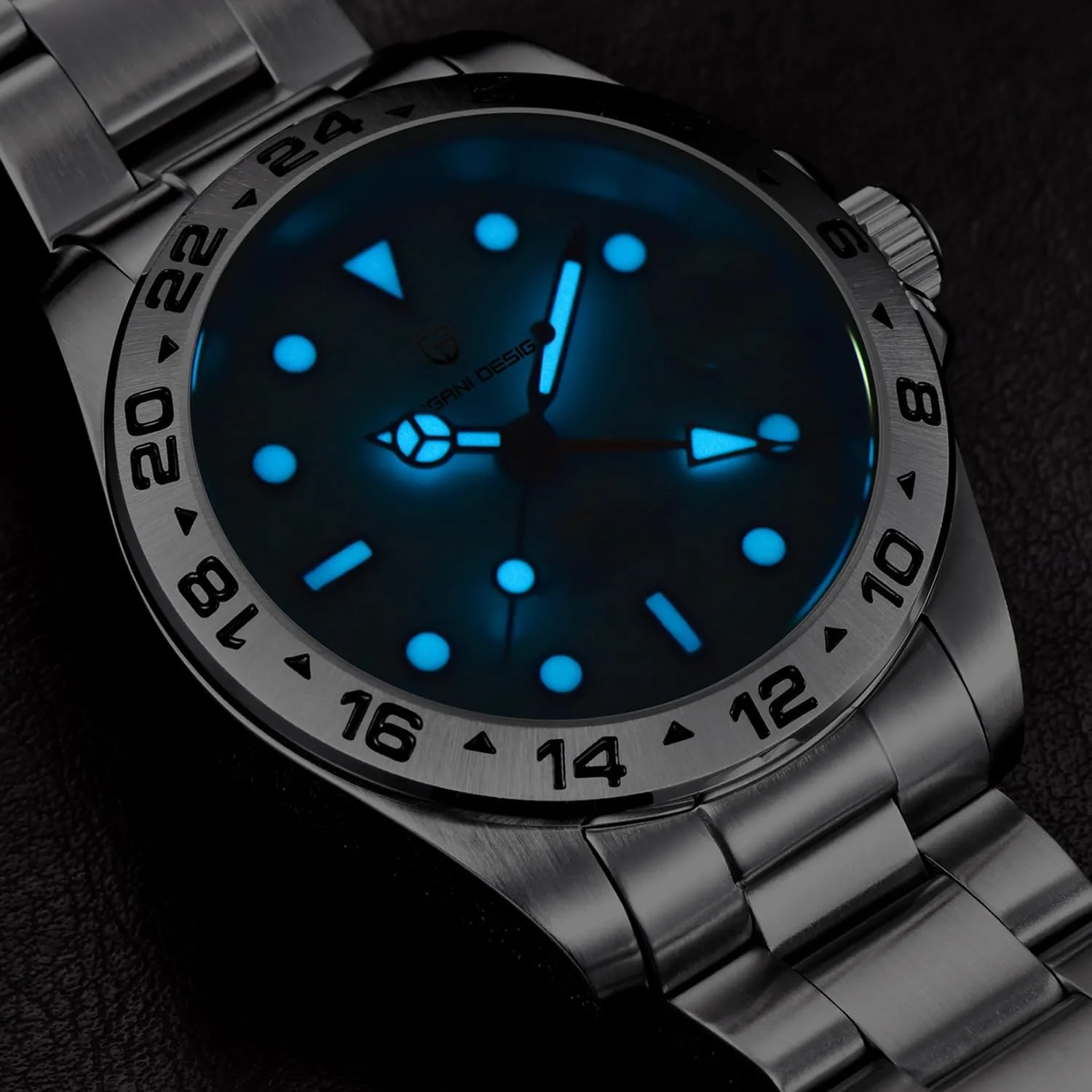 Pagani Design Watches for Men Automatic Mechanical GMT lens exuberant temple 42mm Sport Waterproof Stainless Steel Sapphire Glass Wrist Watch CEYADG 