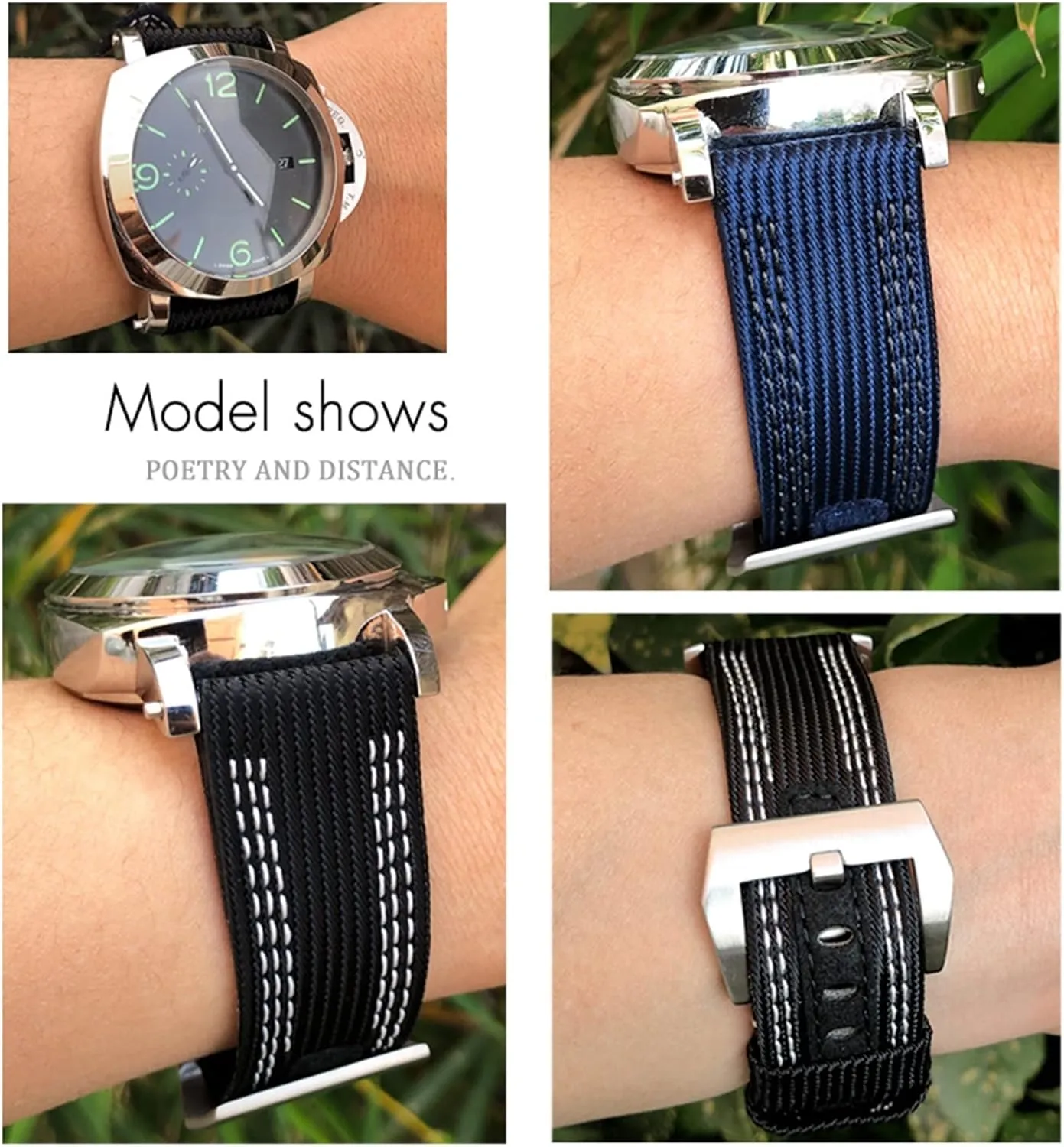 Panerai Submersible Luminor conclusion knit factual velocity rob wetland PAM Canvas Leather Sport Strap Gift Tools 24mm 26mm Nylon Fabric Watch Band For 