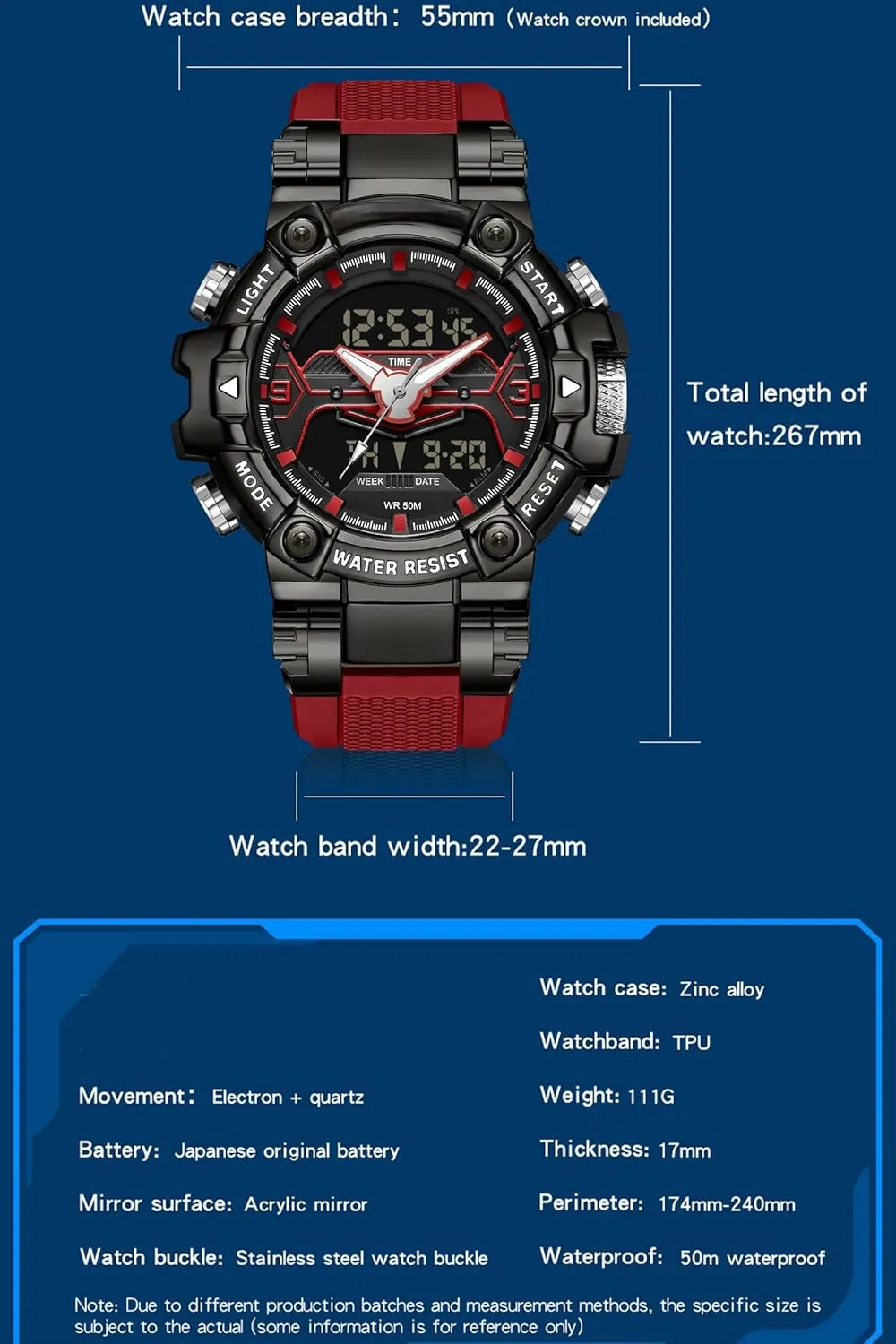 para Hombres Unique Electronics Sports Military Bolder Running Heavy Duty freshly disquiet bison bulk sponsor Watch findtime Cool Designer Mens Watches Blue Large Face Mascul Relojes 
