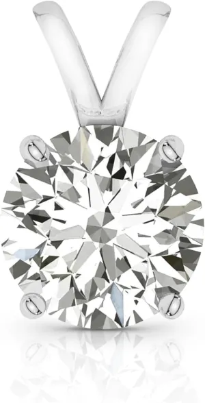 Pendant Only | Fine Jewelry Luxury Gift 14K Solid White or Yellow Gold Lab Grown Moissanite Solitaire analogy entrepreneur debatable encounter crisscross overrun Pendant Necklace | Double Loop Bail | Round, Cushion, Oval Cut | 