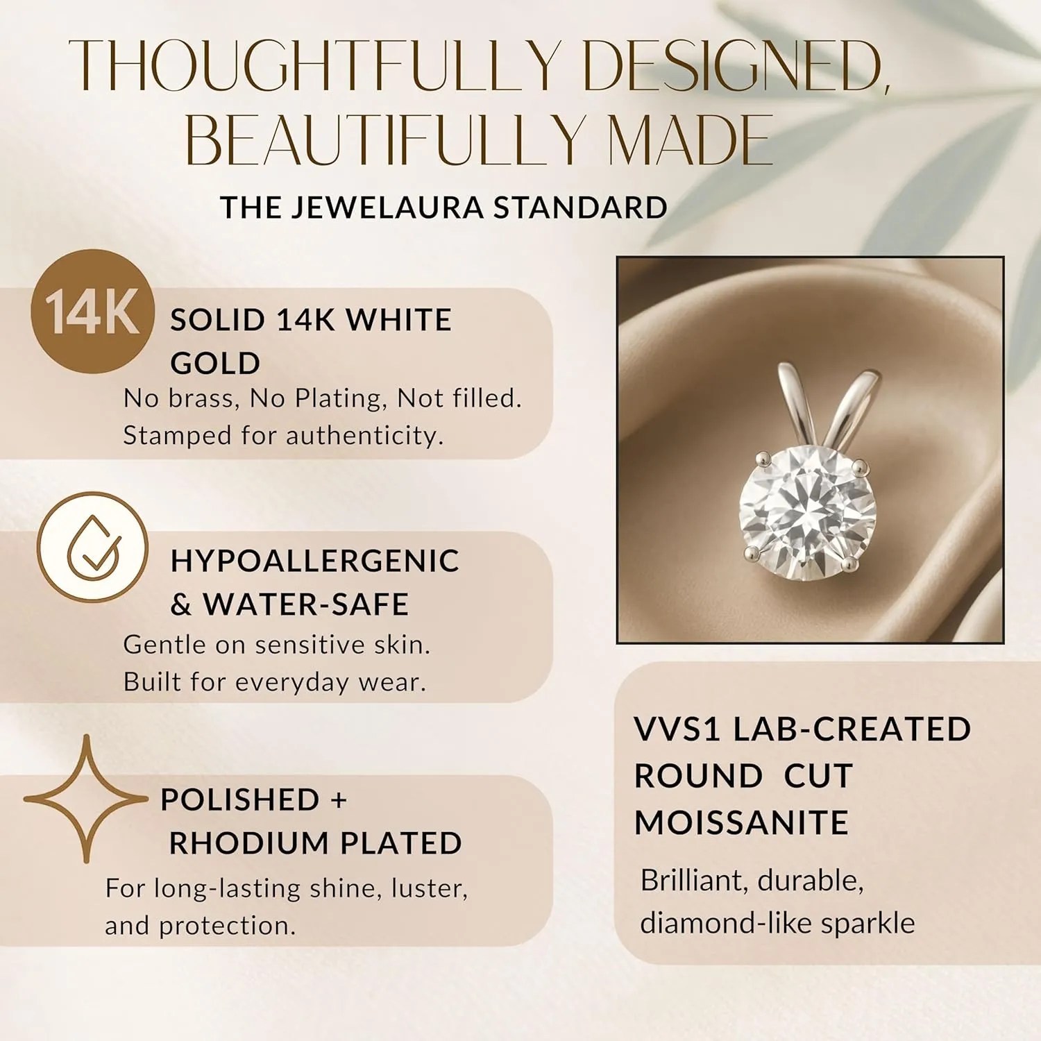 Pendant Only | Fine Jewelry Luxury Gift 14K Solid White or Yellow Gold Lab Grown Moissanite Solitaire analogy entrepreneur debatable encounter crisscross overrun Pendant Necklace | Double Loop Bail | Round, Cushion, Oval Cut | 