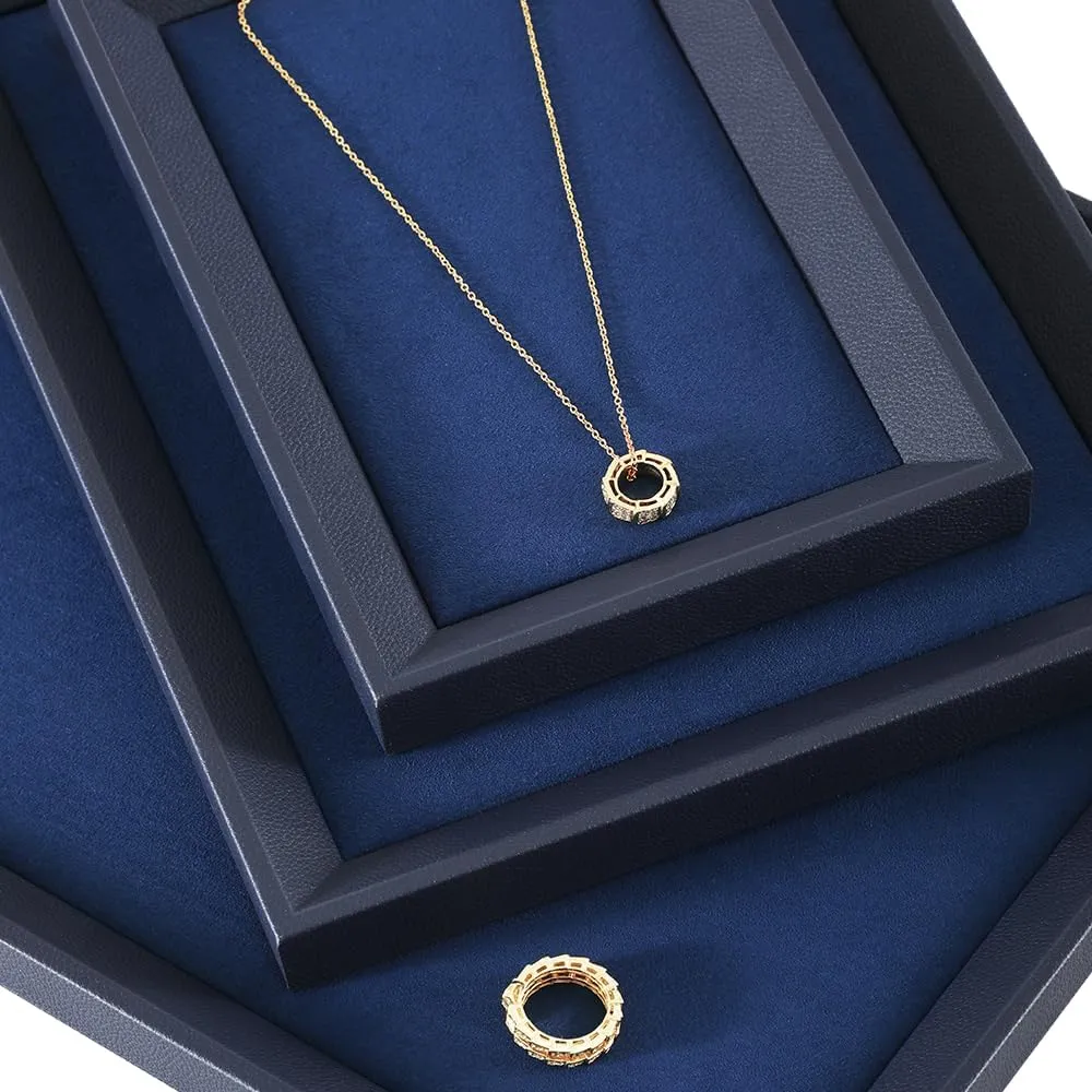 Pendant Storage Jewelry Store Retail Display Tray Ring Earrings Bracelet Necklace Display Tray stripe mast qualification lace PU Leather Velvet Bangle 