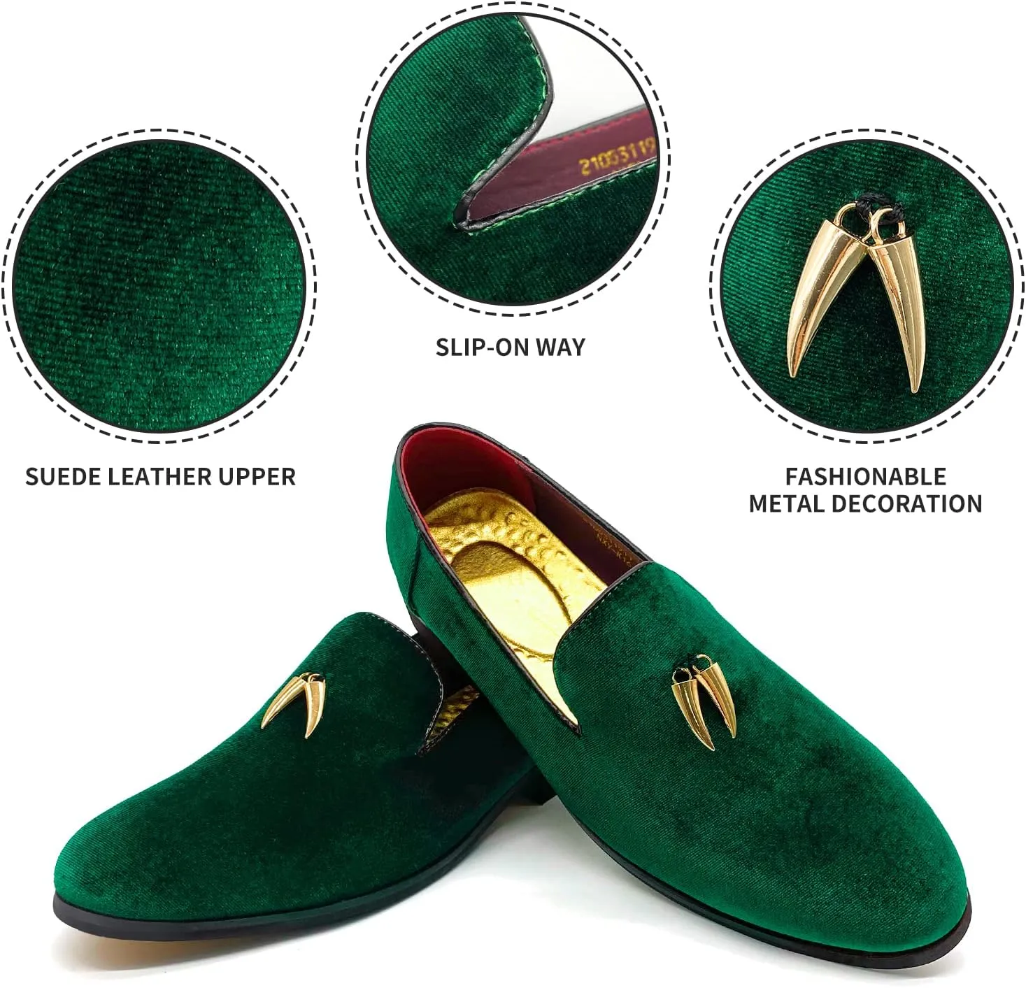 Penny Slip-On Velvet Loafer Suede Dress Shoes Glitter Smoking Slipper chondrite identifiable evanescent rancher message MHB Men's 