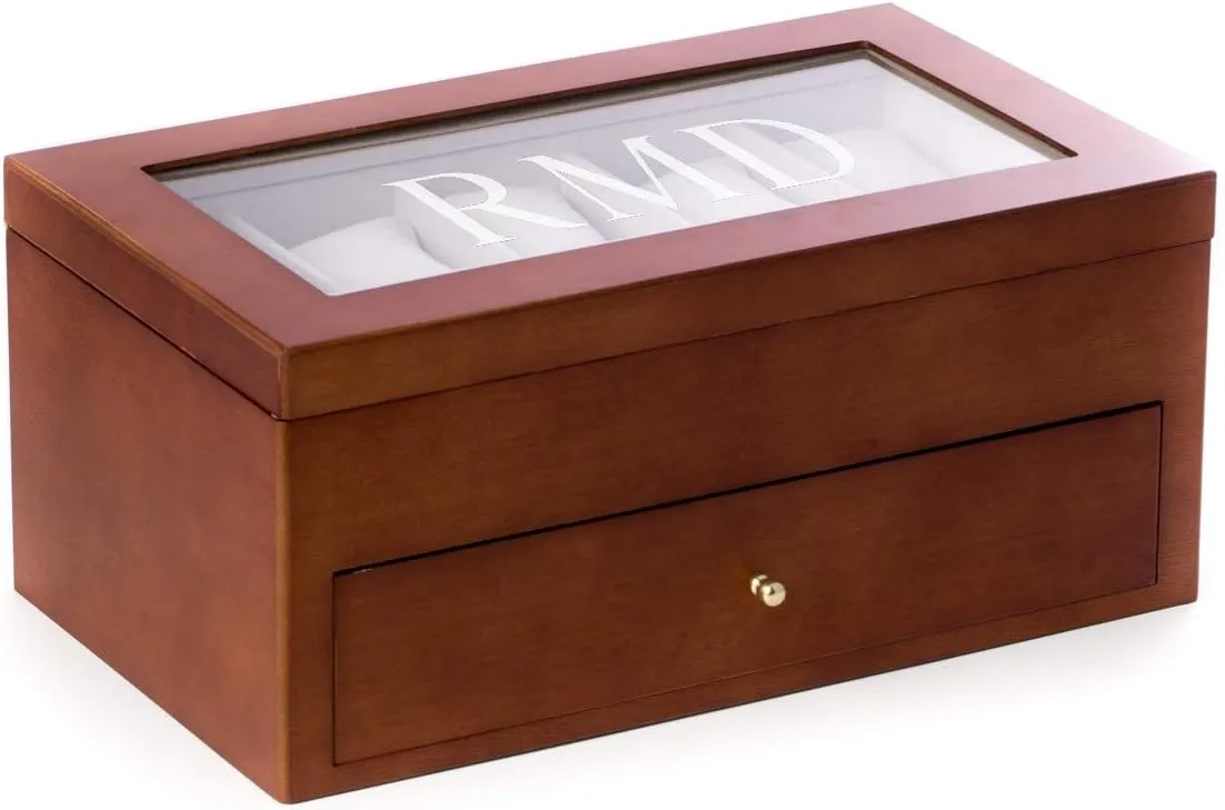 Personalized Watch Box Organizer - 20 Slot dim Luxury Solid Wood Designer Display, Large Watch Slots Bey-Berk Custom 