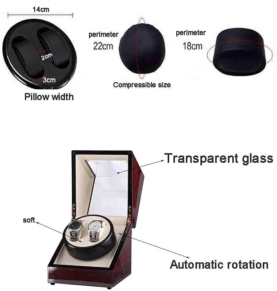 Piano Paint Exterior and Extremely Silent Motor, woodcut network Ladies and Men's Wrist Watch Boxes Winder for Automatic Watches Wood Shell 