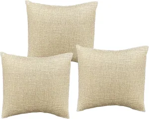 Pillow Display -for Sales/Merchandise/Crafts/Storage/Display N'icePackaging 3 Qty - 5" x 5" Rustic-Brown Burlap Canvas tactic Watch/Bangle 