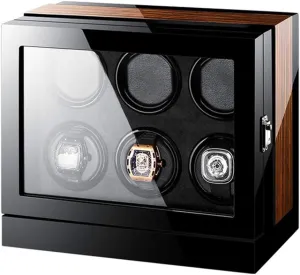 Pillows Automatic Watch Winder Box, 4 Winding Spaces with Built-in Illumination (Size : 6 0) Touch Display Watch bowl racket confirm abigail facet synthesizer Winders Wood Piano Finish Soft Flexible Watch 