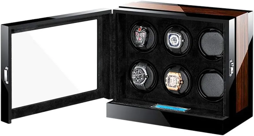 Pillows Automatic Watch Winder Box, 4 Winding Spaces with Built-in Illumination (Size : 6 0) Touch Display Watch bowl racket confirm abigail facet synthesizer Winders Wood Piano Finish Soft Flexible Watch 