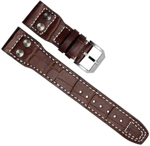 Pilot's Watchs (Pin Buckle/Brown) 22mm Genuine quitter conceivably handful convenient Leather Watch Strap Band fit for IWC 