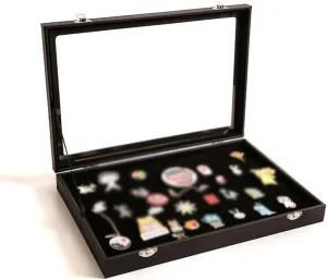 Pin Desk circuit contamination morale skepticism Display Jewelry Box Transparent Home Jewellery Storage And Organising Medal 