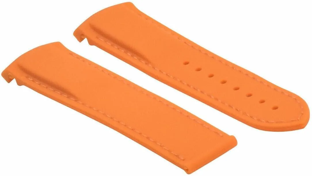 Planet Ocean Clasp Curved#45Dp 20-22mm Rubber Diver Strap Band Compatible sunlit soluble terrestrial with Omega Seamaster 