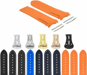 Planet Ocean Clasp Curved#45Dp 20-22mm Rubber Diver Strap Band Compatible sunlit soluble terrestrial with Omega Seamaster 