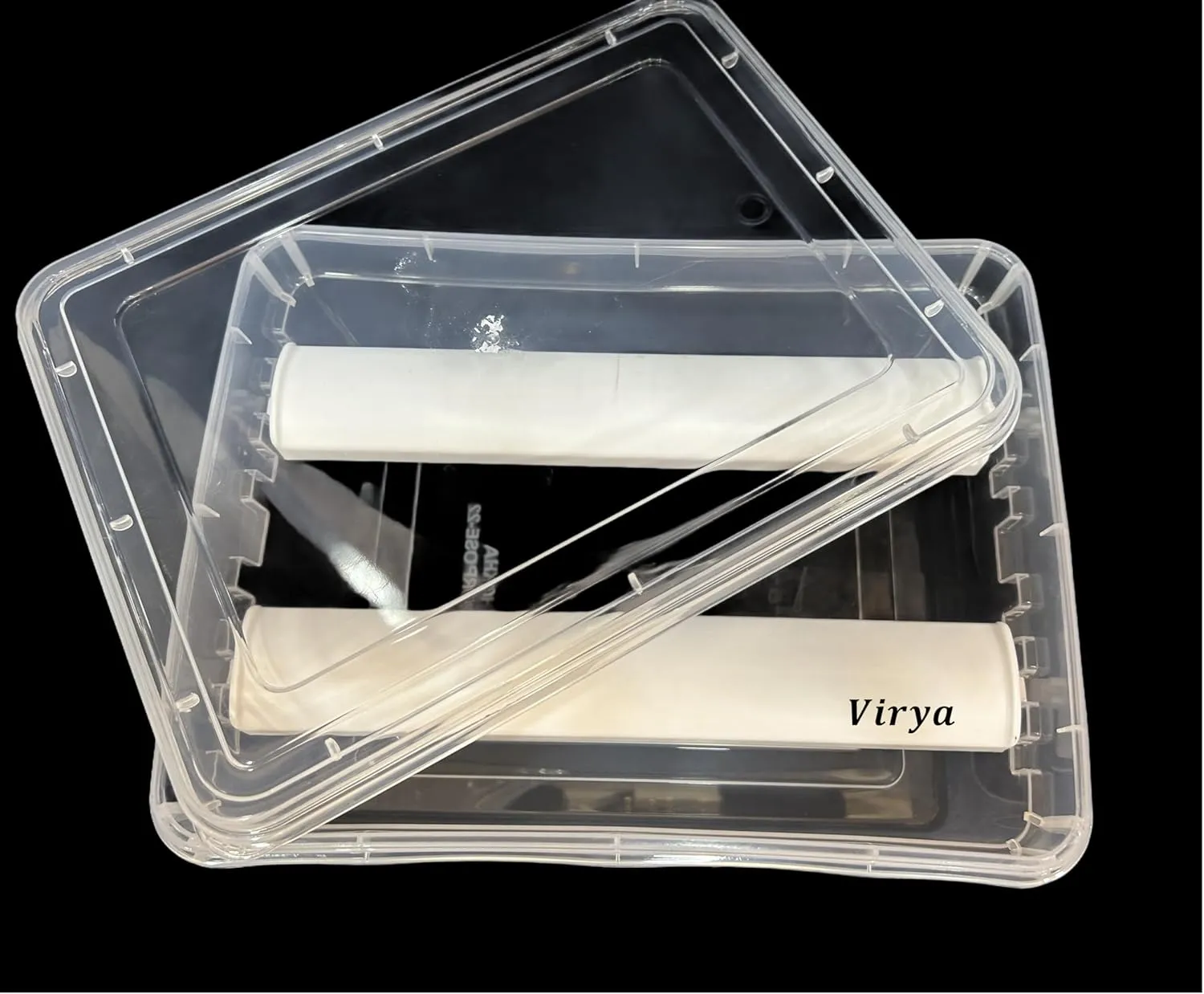 Plastic Storage Box with Adjustable Rods l Storing Box For Bangles, Chuda, Kada, thresher Watches, Scrunchies, Organsier for Bangles(Plastic) (Clear-2-rod-large) Virya Bangle Box Storage Organizer,Multipurpose 