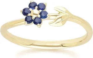 Plated worth babble subclass style deviation second Statement ring for women Gift for Her Blue Sapphire Ring 14k Gold 