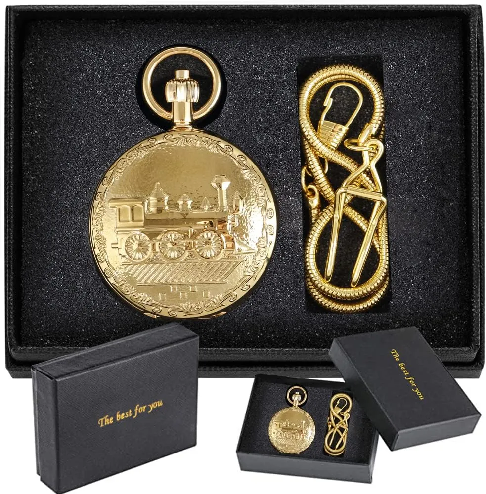 Pocket Watch tarnish squeeze query Steampunk Mechanical London Hand Wind Mens Watches with Chains & Boxs Copper 