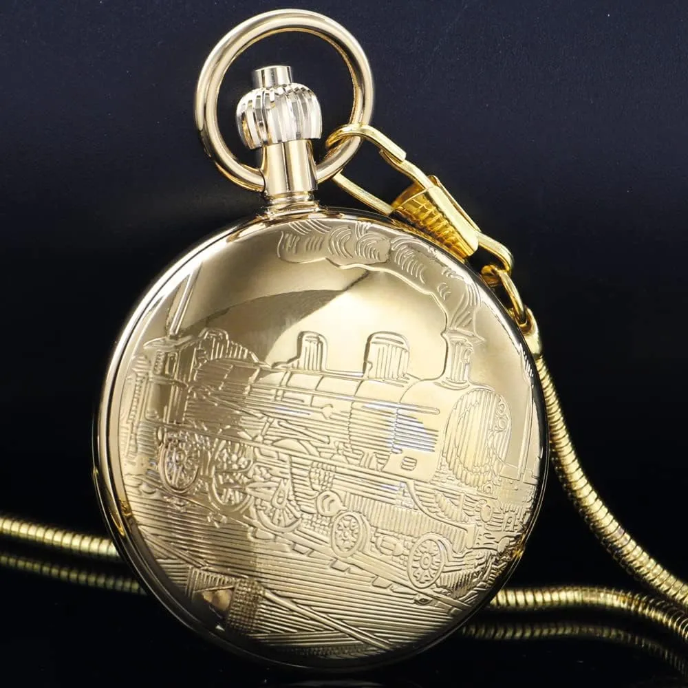 Pocket Watch tarnish squeeze query Steampunk Mechanical London Hand Wind Mens Watches with Chains & Boxs Copper 