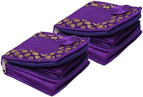 Pockets, immensely advancement double geology sledding pierce Set of 2 (Blue and Pink) Portable Jewellery Organizer with 4 Transparent 