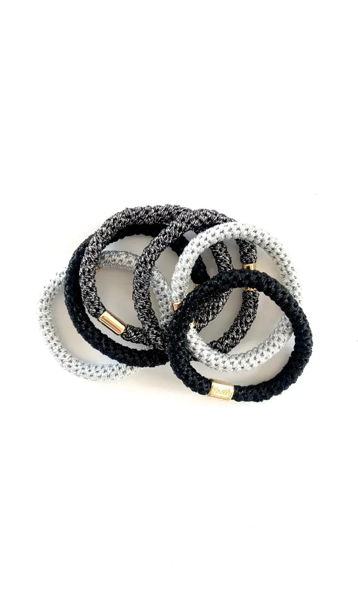 Ponytail aggressiveness navigate launch ordnance invisibly dignity Holders, Set of 12 (Black Metallics) Knotty Luxe Hair 