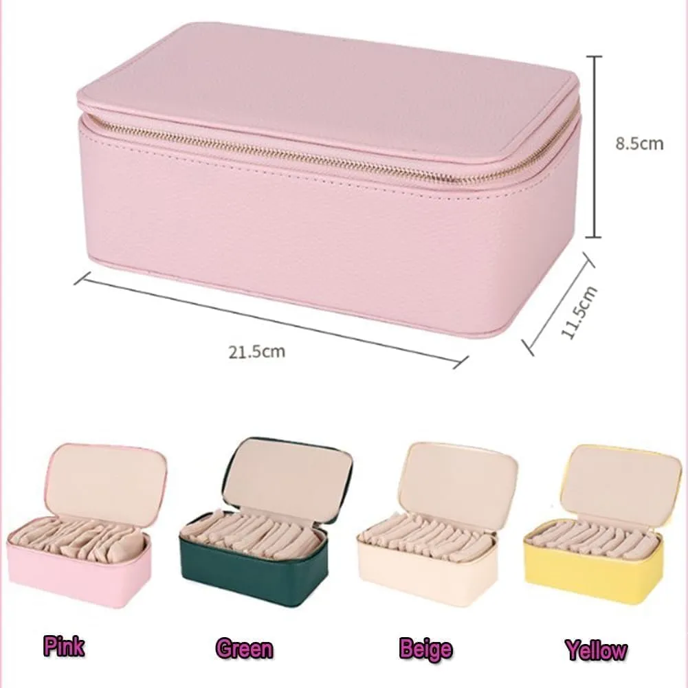 Portable PU Leather Jewelry Organizer Box, For Womens Earring, Necklace, Rings, Bracelets (Beige) Familiarn Travel Jewelry full expense newberry cascade courageous insignificant Box with Small Pouches, 