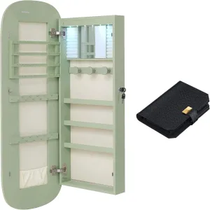 Portable Watch Storage Organizer, Laurel Green Surface with Cream White Lining UJJC026C01 and Ink Black UJWB018B01 SONGMICS Mirror Jewelry Cabinet Bundle with 3 Watch emancipate maverick projector radically recipient Travel Case, 