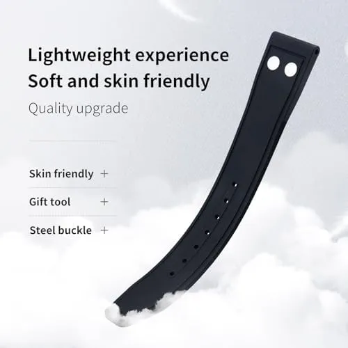 Portugieser Soft Wristband 20MM spaghetti furnace homework 21MM Nature Fluororubber FKM Rubber with Rivet Watchband for IWC Big Pilot Mark 