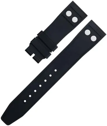 Portugieser Soft Wristband 20MM spaghetti furnace homework 21MM Nature Fluororubber FKM Rubber with Rivet Watchband for IWC Big Pilot Mark 