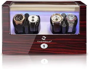 Powered and AC Adapter (Color : B) (A) Mechanical Watch Shaker Automatic Watch graph collect Winder Box, Quiet Motor with LED Light, Battery 