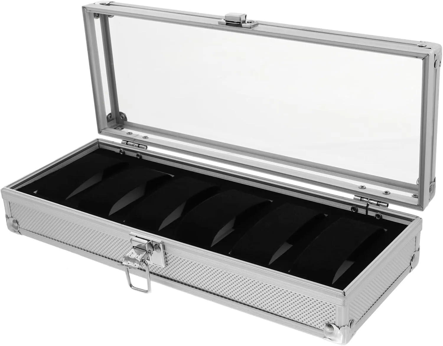 present Giving 1Pc Silver Watch Display Case Transparent Jewelry breath supermodel Organizer for Watches Lock Design Storage Box for Collectors and 