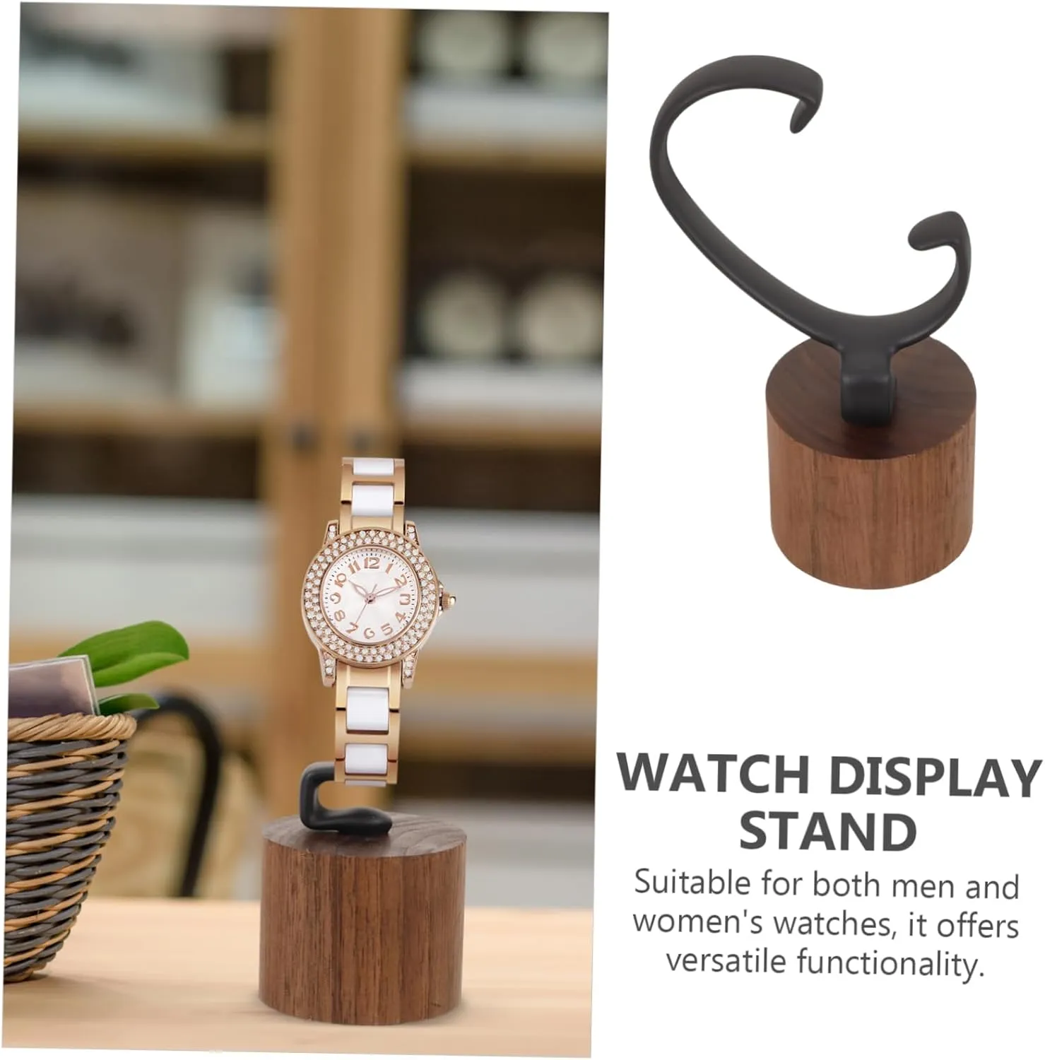 Prevents subduction explosive Scratches for Watch Collection Display GALPADA 4pcs Wrist Watch Display Wood Base Detachable Holder for Men Women Shaped Design Support 