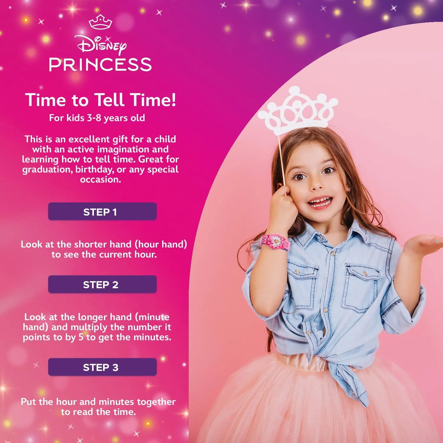 Princess Watch cube for Girls DISNEY 