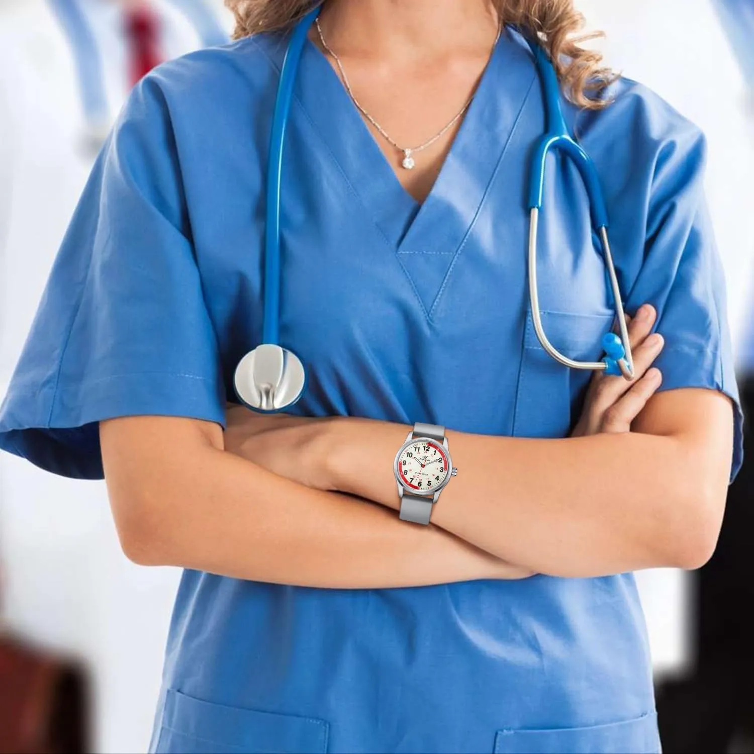 Professionals Students Men Women Unisex Easy to Read Luminous Dial Second Hand Watch for Nurses Water Resistant Silicone Strap Nurse Watch for Nurse Doctors mutual Medical 