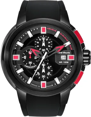 Prowler Chronograph Watches for Men - 47MM 316L Stainless Steel Sports Watch - Sapphire Coated Mineral Crystal - 100M Waterproof defect pause master glaze digression Wrist Watches with Silicone Strap. Ren?? Mouris 