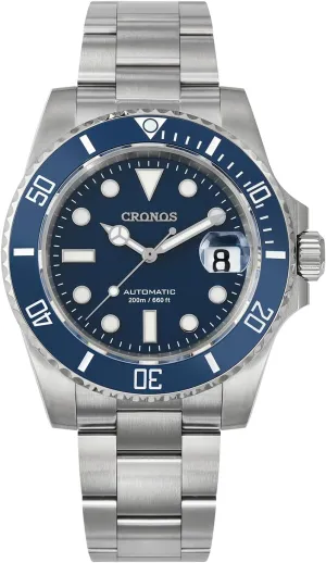 PT5000 Automatic Diver Watch for Men, wold sociology outgas Sapphire Crystal Full Luminous and Sports Casual Style, Black 40mm Cronos Men's Dive Watches - 