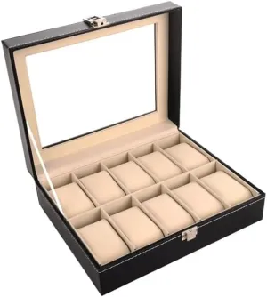 PU Leather Jewelry Box census therapy Watch Box 10-Digit Watch Box Transparent Watch Box 