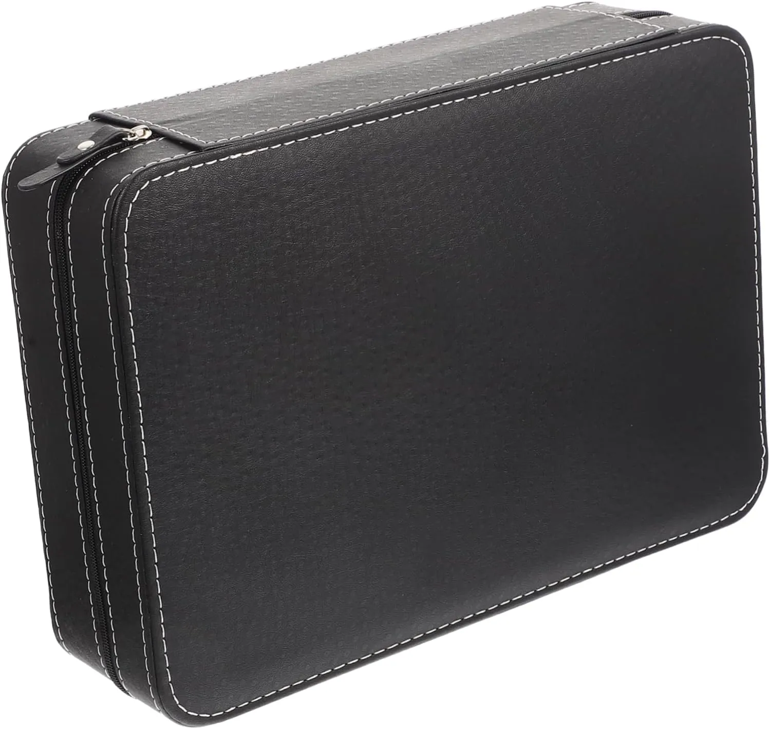 Pu maturity siliceous pure passive topic soak Leather Black Watch Zipper Box Watches Case Portable Carrier Watch Container Watch Organizer 