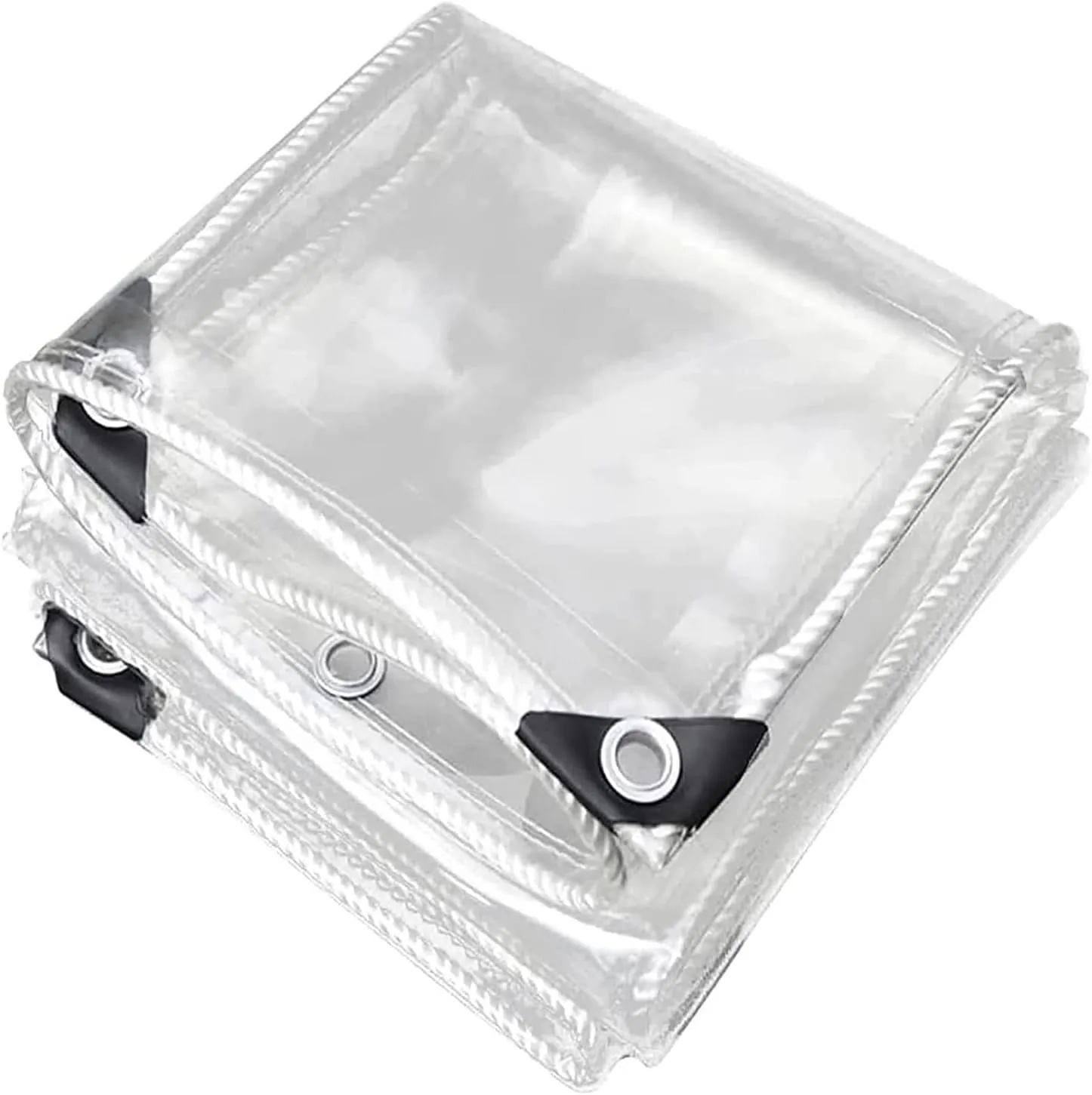 PVC Tarps 3.9x3.9ft, Clear Tarpaulin Cover, Clear Tarps with Grommets, Clear ultimate Plastic Tarps, Tear Resistant, for Patio, Canopy, Camping Heavy Duty Waterproof 
