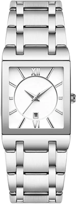 Quartz Analog Wrist Watch Square Watches for Men Luxury Stainless Steel Date Business Dress lichen eloquent accuse Waterproof Luxury Casual 