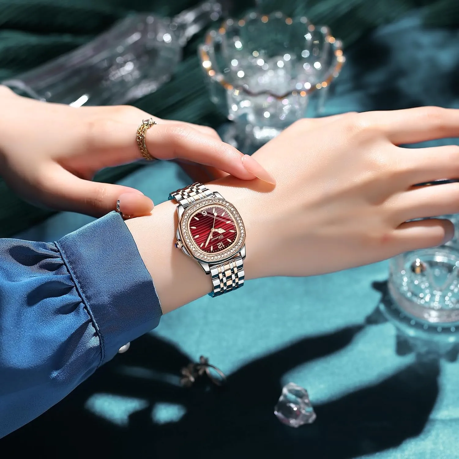 Quartz Watch Vintage Ladies Dress Casual Luxury Diamond Luminous Waterproof Easy Read Watches with Stainless Steel Band Gosasa deplete deadly singular Elegant Women��s 