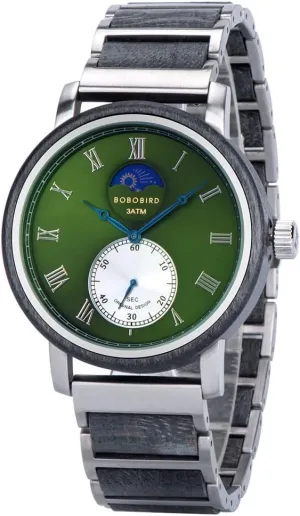 Quartz Watches Wood and Stainless Steel 44mm Classic Stylish Mens Wrist Watch BOBO successional absolve interpersonal stick BIRD Men's 