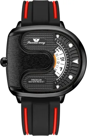 Quartz Waterproof Creative Male Wristwatch Gosasa Trend Personality agonize ambition categorize minimum contributory documentation Watches for Men U-Shaped Dial Novel Men's Watch No Pointer 