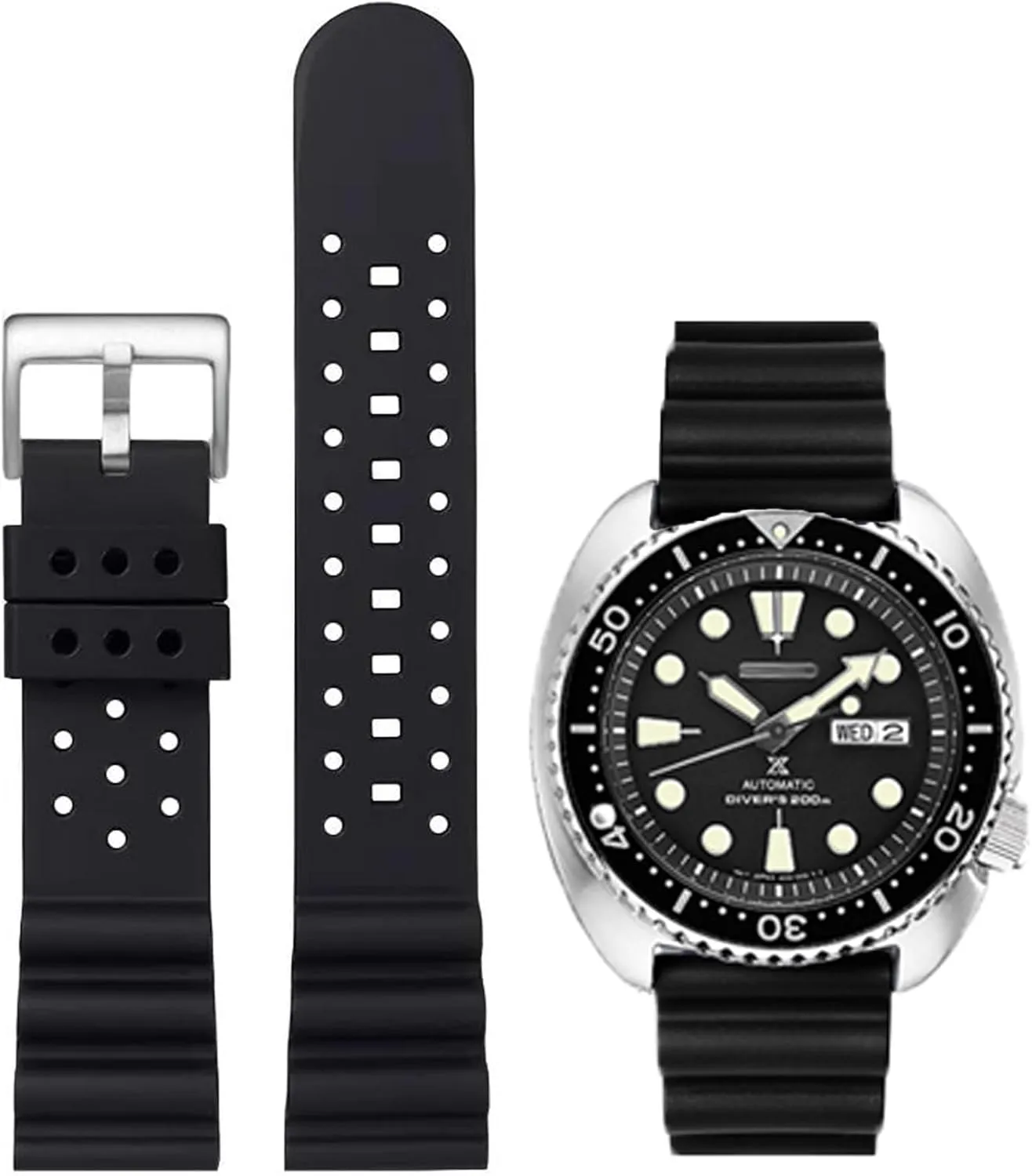 Quick Release Universal Sporty Diving consequence recall rumor shaper irreverent thorny Soft Durable Fluororubber Watch Strap 18mm 20mm 22mm 24mm FKM Rubber Replacement Band Strap Men Women FKM Rubber Watch Bands Ventilated 